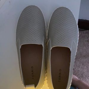 Torrid Grey Faux Leather Perforated Sneaker 9.5 W